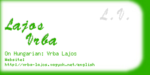 lajos vrba business card